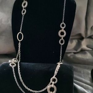 Silver long necklace